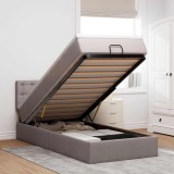 vidaXL Cadru de pat otoman cu saltea Taupe 80x200cm Material 3311584