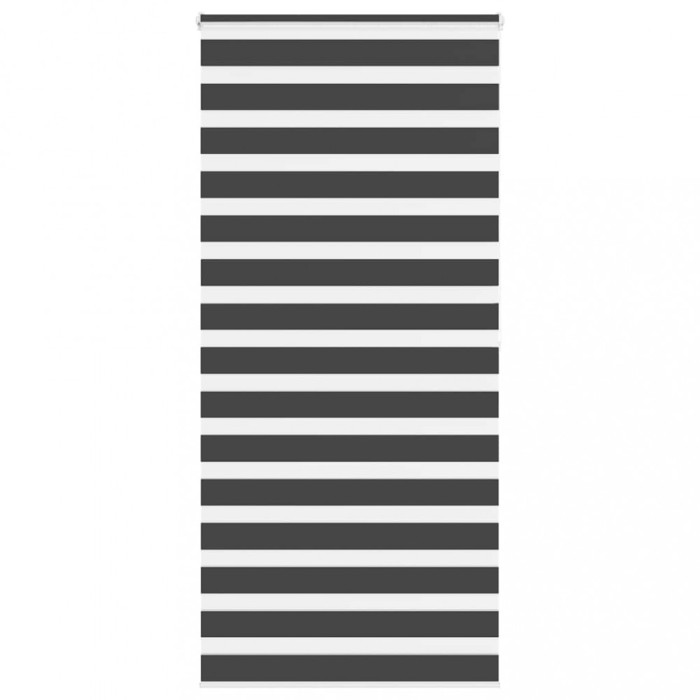 Jaluzea tip zebra neagră lățime țesătură 95,9 cm poliester