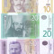 Bancnota Serbia 10, 20 si 50 Dinari 2006-13 - P46,55,56 UNC ( set x3 )