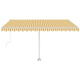Copertina autonoma retractabila automat galben&amp;alb 450x300 cm