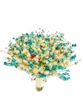 Buchet mediu personalizabil din flori naturale uscate (Turquoise Ivory), Eventissimi&reg;
