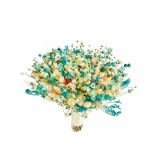 Buchet mediu personalizabil din flori naturale uscate (Turquoise Ivory)