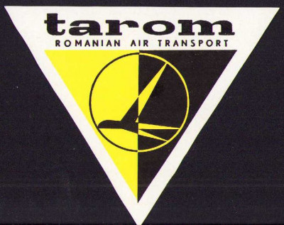 HST A158 Etichetă reclamă TAROM Rom&amp;acirc;nia comunistă foto