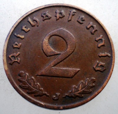 2.604 GERMANIA 2 REICHSPFENNIG 1937 J RARA foto