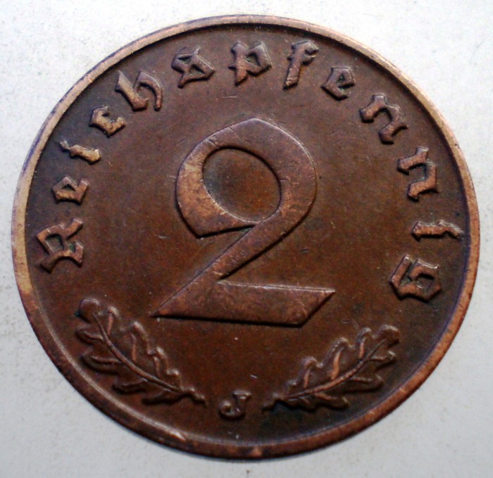 2.604 GERMANIA 2 REICHSPFENNIG 1937 J RARA
