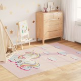 Cumpara ieftin Covor copii, roz unicorn, 160x230 cm, lavabil