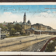 (75) CARTE POSTALA UNGARIA - GYOR - GARA - CIRCULATA - 1915