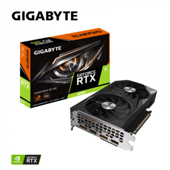 Placa video GIGABYTE GeForce RTX 3060 WINDFORCE OC 12G V2