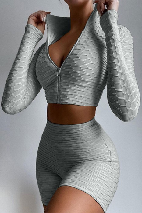 T539-18 Compleu 2 piese fitness din top si pantaloni scurti