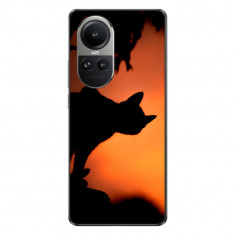 Husa compatibila cu Oppo Reno10 5G Silicon Gel Tpu Model Halloween Pisica Neagra