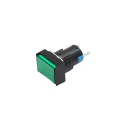 Indicator martor LED de panou din plastic, 22x17 mm, 2 pini, verde, 12V DC, IP20, FL1P-16NJ-5-GREEN