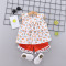 Costumas pentru fetite cu bluzita cu cirese portocalii (Marime Disponibila: 2