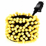 Cumpara ieftin Instalatie luminoasa LED cu globuri, Alb Cald, 30 m iluminati + 2 m alimentare, 300 LED, cablu negru, exterior si interior