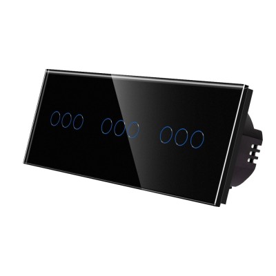 Intrerupator Triplu + Triplu + Triplu cu Touch din Sticla LUXION SmartElectro IntelligentHouse foto