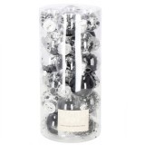 Set globuri de Craciun Inedit, 24 bucati, 5cm, transparente cu interior negru Household NewTrend