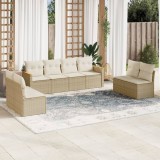 Gossi set canapele de gradina, 8 piese, cu perne, bej, poliratan