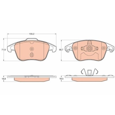 Placute frana Citroen C4 Coupe (La), C4 1 (Lc), Opel Corsa F (P2jo), Peugeot 207 (Wa), 208 (Ca), 3008 (0u), 307 (3a/C), 308 1 (4a), RCZ, punte fata, foto