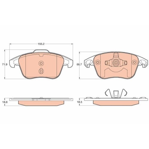 Placute frana Citroen C4 Coupe (La), C4 1 (Lc), Opel Corsa F (P2jo), Peugeot 207 (Wa), 208 (Ca), 3008 (0u), 307 (3a/C), 308 1 (4a), RCZ, punte fata,
