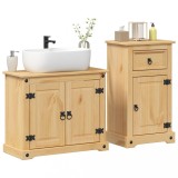 vidaXL Set mobilier de baie &bdquo;Corona&rdquo;, 2 piese, lemn masiv de pin