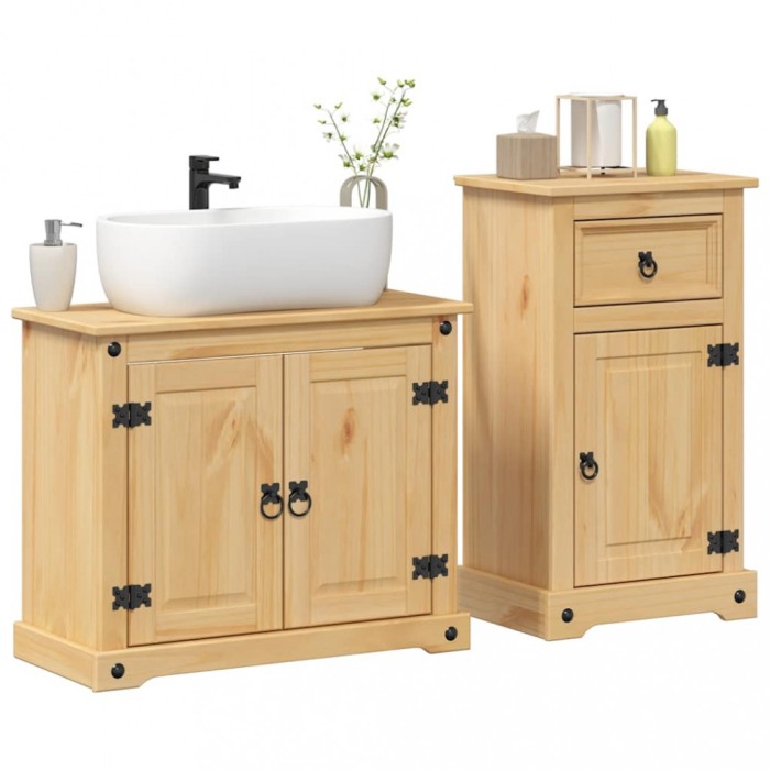 Gossi set mobilier de baie &bdquo;corona&rdquo;, 2 piese, lemn masiv de pin