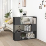 Cumpara ieftin Bibliotecă/Separator cameră, gri, 100x24x94 cm
