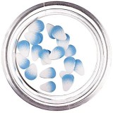Lacrimi - decorațiuni fimo tăiate, alb-albastru, INGINAILS