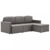 Canapea extensibila modulara, 3 locuri, gri taupe, textil