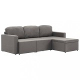 Cumpara ieftin Canapea extensibila modulara, 3 locuri, gri taupe, textil