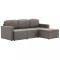 Canapea extensibila modulara, 3 locuri, gri taupe, textil