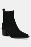 Answear.LAB botine din piele intoarsa culoarea negru, cu toc drept