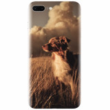 Husa silicon pentru Apple Iphone 8 Plus, Alone Dog Animal In Grass