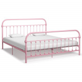 Cadru de pat, roz, 180 x 200 cm, metal GartenMobel Dekor, vidaXL