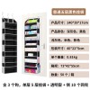 Organizator multifunctional pentru usa, din material non-woven, cu 5 compartimente, negru, 40x22x5 cm, cu 10 buzunare laterale si carlig, Flippy