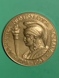 Medalie Societatea Numismatica Romana 1903-1983, 65 Ani Stat National Unitar, Diametru 65mm, Romania