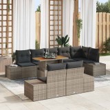 VidaXL Set de masă pentru grădină cu pernă 9 pcs Gri 100 x 55 x 73 cm