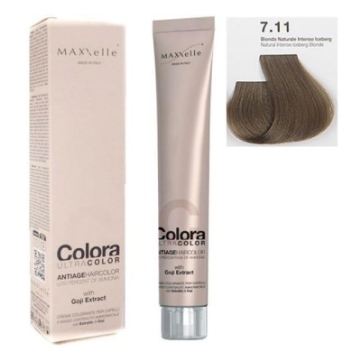 Blond mediu cenusiu intens 7.11 Vopsea Colora MaXXelle cu extract de Goji 100 ML foto