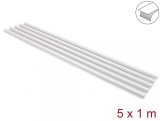 Set 5 buc canal cablu self-adhesive 15x10mm - lungime 1m Alb, Delock 22066