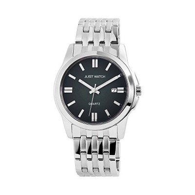Ceas barbatesc, Just Watch, argintiu, cadran bicolor, bratara inox foto