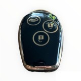Husa cheie Renault/Dacia din TPU, 3 butoane, negru cu contur auriu
