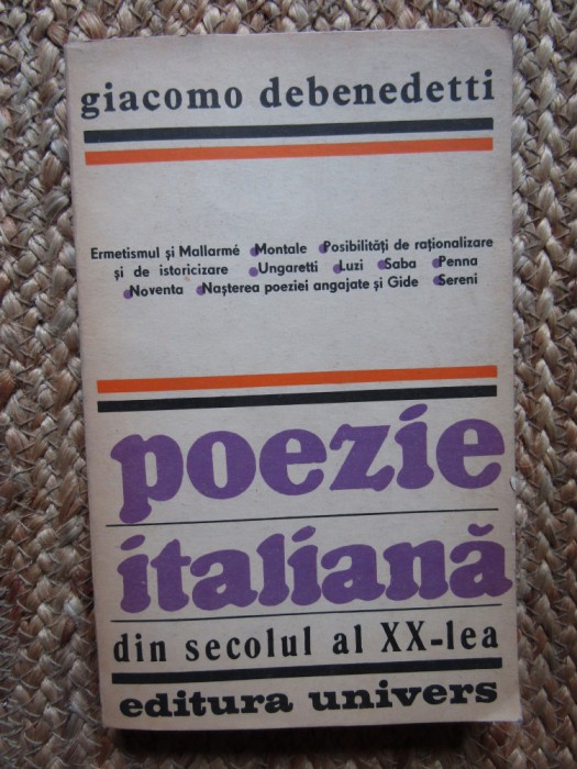 POEZIE ITALIANA DIN SECOLUL AL XX-LEA-GIACOMO DEBENEDETTI