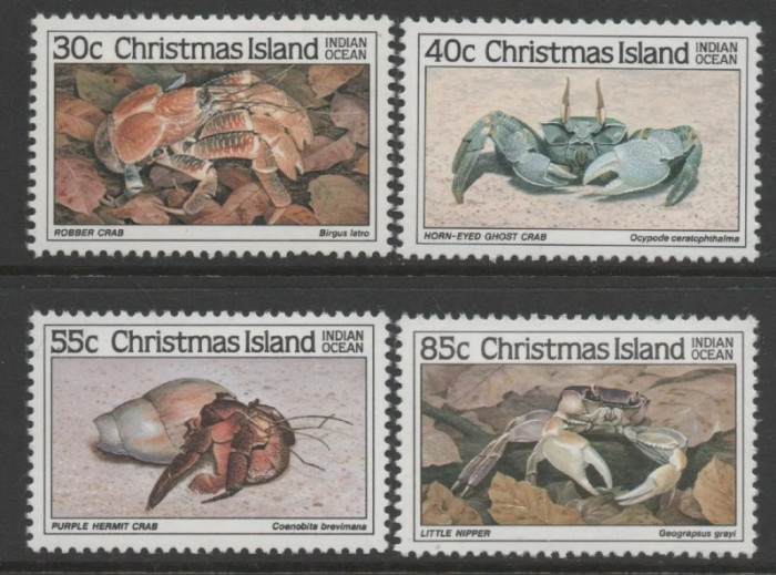 Christmas Island 1985 - Crabi (I), fauna, serie neuzata