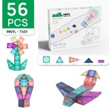 Cumpara ieftin Set Magnetic Tiles 3D STEAM MNTL - 56 Piese Noapte Stelara pentru Constructii
