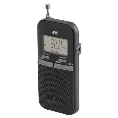 Radio de buzunar portabil JVC RA-E411B, Afisaj LCD, Tuner digital FM/AM, Negru foto