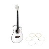 Chitara Clasica Lemn Ideallstore 4/4, 95cm, Tei, Corzi Bronz Fosfor, 6 Corzi, Alb + Set Corzi Rezerva