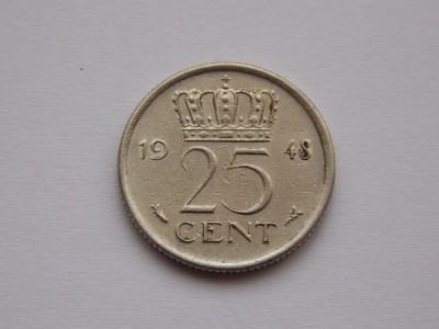 25 CENT 1948 OLANDA foto