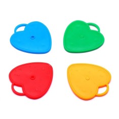 Set 4 greutati pentru baloanele cu heliu, flippy, 60 grame, 15 grame fiecare, plastic, forma inima, multicolor