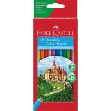 Creioane colorate Faber-Castell, hexagonale, set 12 culori, Faber Castell