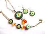 set bijuterii sticla cu mandala 33009