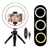 Cumpara ieftin Lampă circulara 26 cm LED + mini trepied + accesorii, Andoer