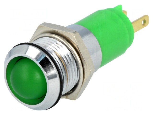 Lampa indicator LED verde 24-28V 14.2mm